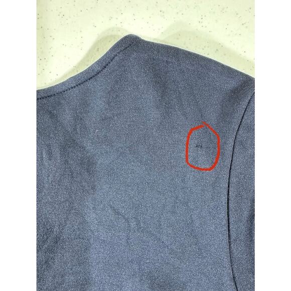 Loft Womens Top Blouse Size XS Navy Blue Flounce Sleeve READ - Picture 8 of 8